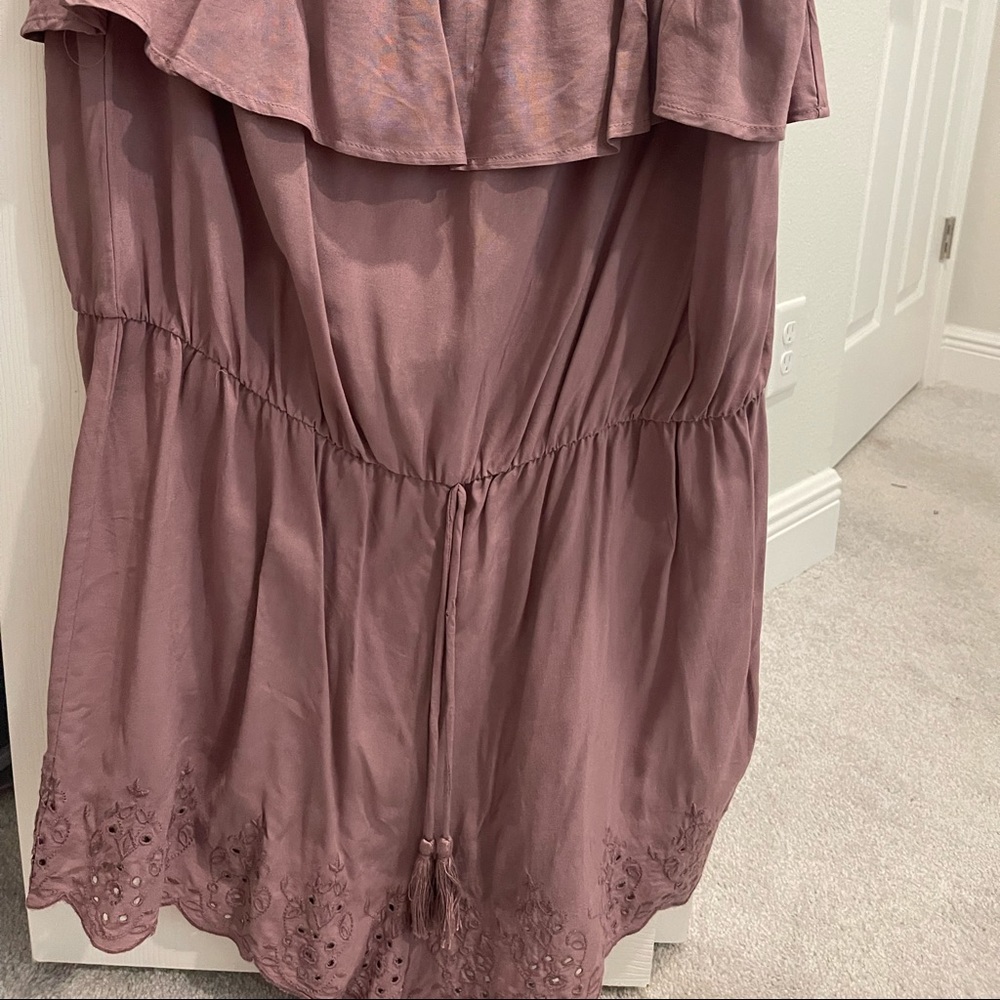 Purple Strapless Romper